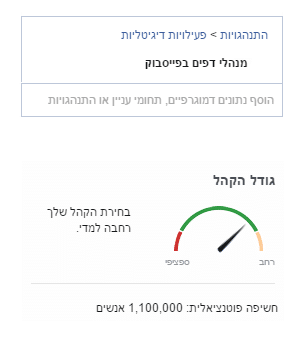 פילוח של מנהלי עמודי בפייסבוק